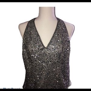 Blushe Vintage Sequin Embellished Halter Top Sz S